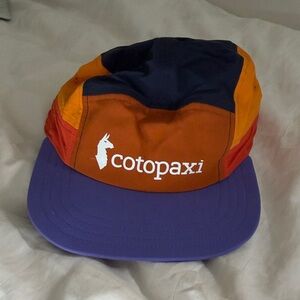 cotopaxi Colorblock 5-Panel Hat in Orange, Navy & Purple